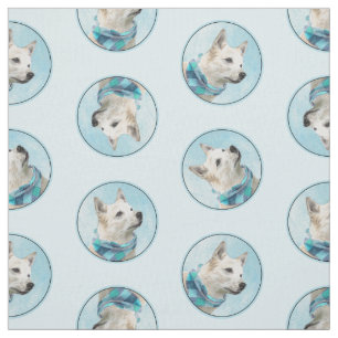 Norwegische Buhund Malerei Wheaten Original Hunde Stoff
