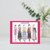 Norwegische Bunad IV Paper Doll Postkarte (Stehend Vorderseite)
