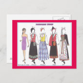 Norwegische Bunad IV Paper Doll Postkarte (Vorne/Hinten)