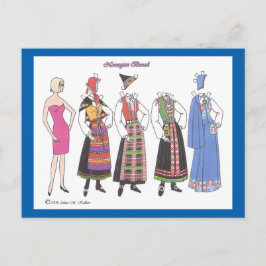 Norwegische Bunad Paper Doll Postkarte
