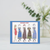 Norwegische Bunad / Papierpuppenkarte Postkarte (Stehend Vorderseite)