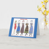 Norwegische Bunad V Paper Doll Grußkarte Karte (Gelbe Blume)