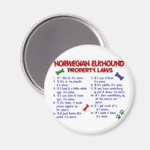 NORWEGISCHE ELKHOUND-Eigentumsgesetze 2 Magnet (Vorderseite/Rückseite)