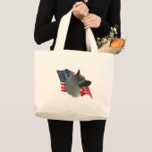 Norwegische Elkhound-Flagge Jumbo Stoffbeutel (Vorderseite (Produkt))