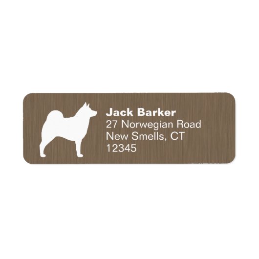 Norwegische Elkhound-Hunde-Silhouette-Rücksendeadr (Vorne)