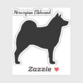 Norwegische Elkhound-Hunde-Silhouette Vinyl Sticke Aufkleber (Blatt)