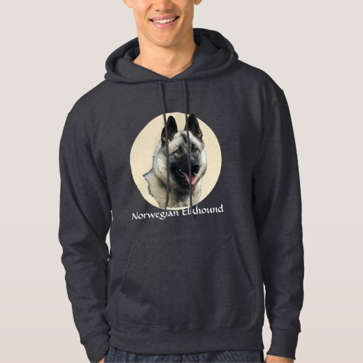 Norwegische Elkhound-Kunst Hoodie (Vorderseite)