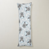 Norwegische Elkhound Malerei Niedliche Original Hu Seitenschläferkissen (Rückseite (Vertikal))