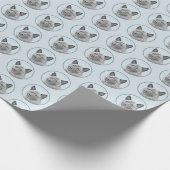 Norwegische Elkhound-Malerei - Original Hundekunst Geschenkpapier (Ecke)