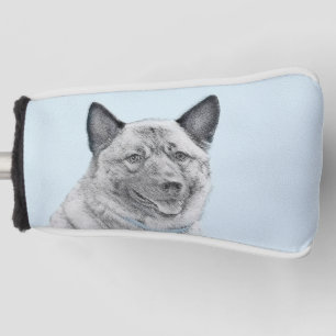 Norwegische Elkhound-Malerei - Original Hundekunst Golf Headcover
