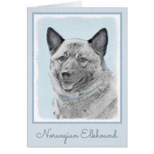 Norwegische Elkhound-Malerei - Original Hundeschic