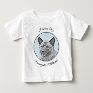 Norwegische Elkhound-Malerei - Original Hundeschic Baby T-shirt