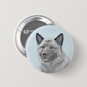 Norwegische Elkhound-Malerei - Original Hundeschic Button (Vorne & Hinten)