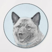 Norwegische Elkhound-Malerei - Original Hundeschic Etiketten (Design 2)
