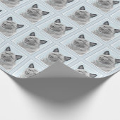 Norwegische Elkhound-Malerei - Original Hundeschic Geschenkpapier (Ecke)