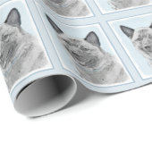 Norwegische Elkhound-Malerei - Original Hundeschic Geschenkpapier (Rolleneckpunkt)