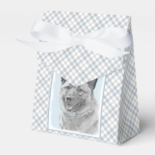 Norwegische Elkhound-Malerei - Original Hundeschic Geschenkschachtel (Vorderseite)