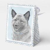 Norwegische Elkhound-Malerei - Original Hundeschic Geschenkschachtel (Rückseite)