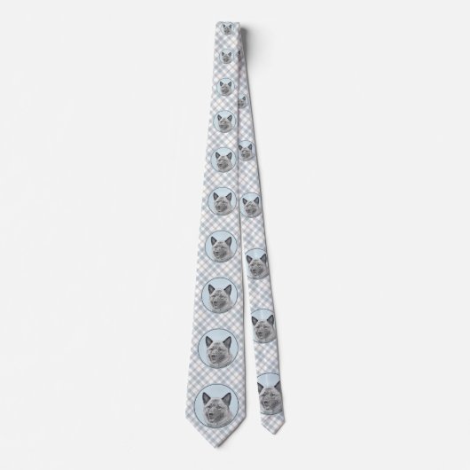 Norwegische Elkhound-Malerei - Original Hundeschic Krawatte (Vorderseite)