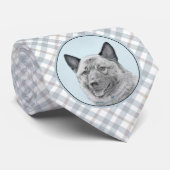 Norwegische Elkhound-Malerei - Original Hundeschic Krawatte (Gerollt)