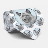 Norwegische Elkhound-Malerei - Original Hundeschic Krawatte (Gerollt)