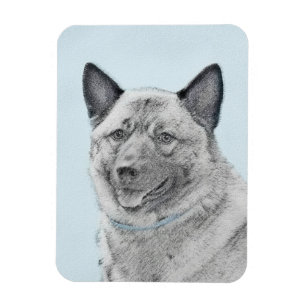 Norwegische Elkhound-Malerei - Original Hundeschic Magnet