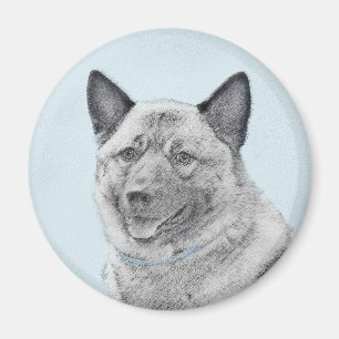 Norwegische Elkhound-Malerei - Original Hundeschic Magnet