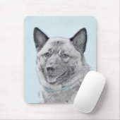 Norwegische Elkhound-Malerei - Original Hundeschic Mousepad (Mit Mouse)
