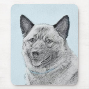 Norwegische Elkhound-Malerei - Original Hundeschic Mousepad