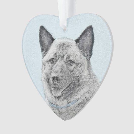 Norwegische Elkhound-Malerei - Original Hundeschic Ornament (Vorderseite)