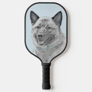 Norwegische Elkhound-Malerei - Original Hundeschic Pickleball Schläger