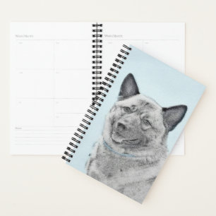 Norwegische Elkhound-Malerei - Original Hundeschic Planer