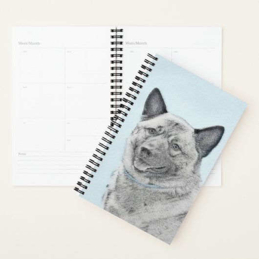 Norwegische Elkhound-Malerei - Original Hundeschic Planer (Anzeige)