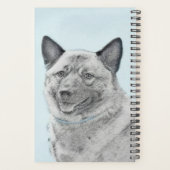 Norwegische Elkhound-Malerei - Original Hundeschic Planer (Rückseite)