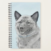 Norwegische Elkhound-Malerei - Original Hundeschic Planer (Vorderseite)