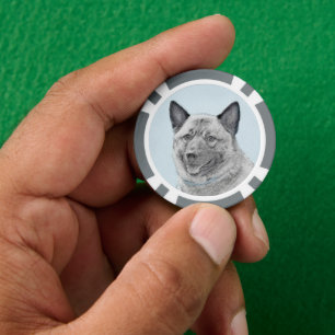 Norwegische Elkhound-Malerei - Original Hundeschic Pokerchips