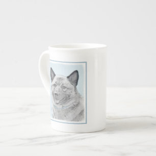 Norwegische Elkhound-Malerei - Original Hundeschic Porzellantasse