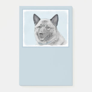 Norwegische Elkhound-Malerei - Original Hundeschic Post-it Klebezettel