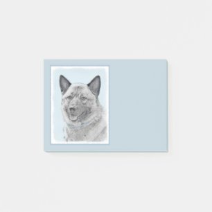 Norwegische Elkhound-Malerei - Original Hundeschic Post-it Klebezettel