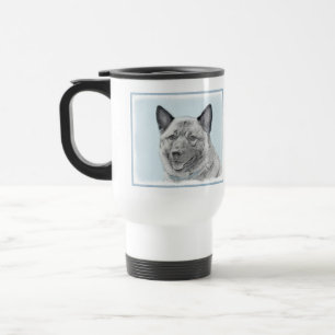 Norwegische Elkhound-Malerei - Original Hundeschic Reisebecher
