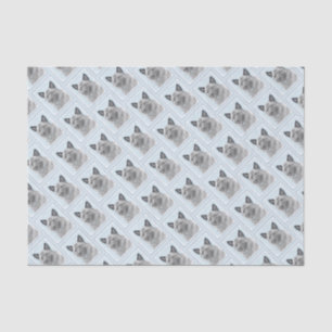 Norwegische Elkhound-Malerei - Original Hundeschic Seidenpapier
