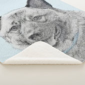 Norwegische Elkhound-Malerei - Original Hundeschic Sherpadecke (3/4)