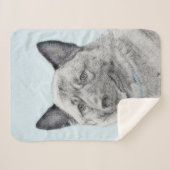 Norwegische Elkhound-Malerei - Original Hundeschic Sherpadecke (Vorderseite (Horizontal))