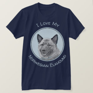 Norwegische Elkhound-Malerei - Original Hundeschic T-Shirt