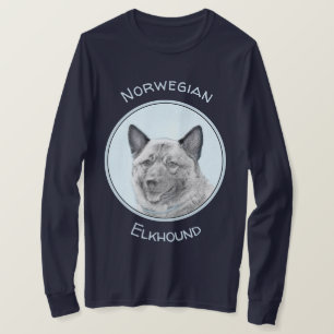 Norwegische Elkhound-Malerei - Original Hundeschic T-Shirt