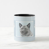 Norwegische Elkhound-Malerei - Original Hundeschic Tasse (Zentrum)