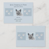 Norwegische Elkhound-Malerei - Original Hundeschic Visitenkarte (Vorne/Hinten)
