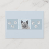Norwegische Elkhound-Malerei - Original Hundeschic Visitenkarte (Rückseite)