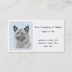 Norwegische Elkhound-Malerei - Original Hundeschic Visitenkarte