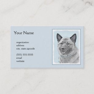 Norwegische Elkhound-Malerei - Original Hundeschic Visitenkarte